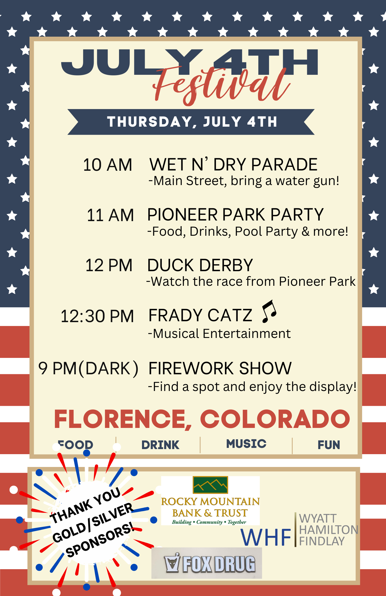 City of Florence 2024 July 4th Schedule