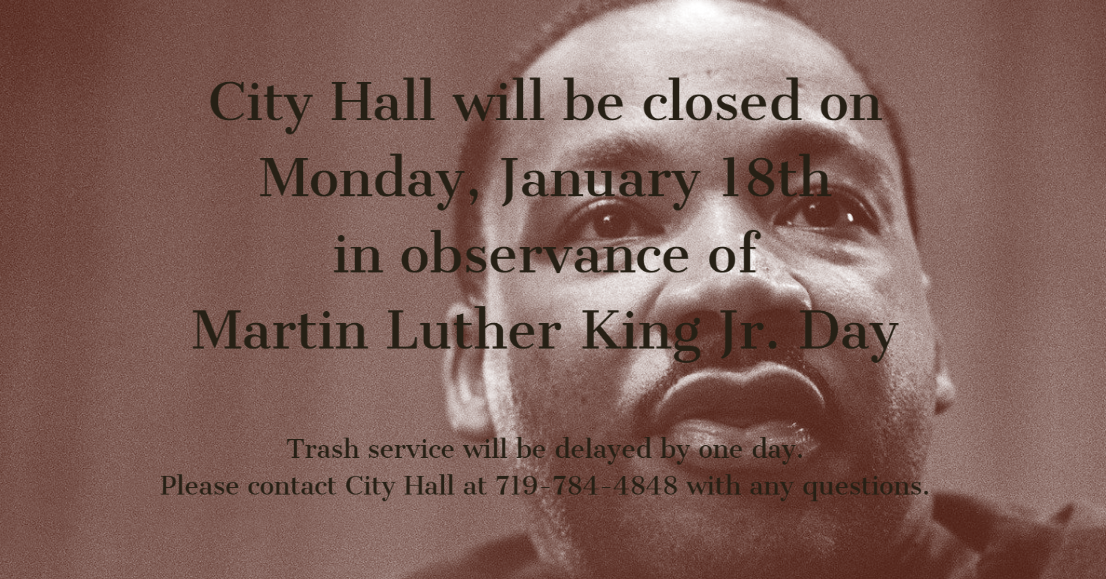 City Hall closed for Martin Luther King Jr. Day 2021