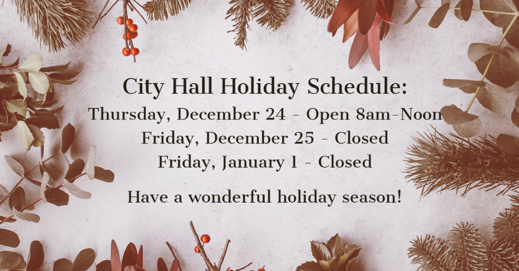 City Hall Holiday Hours 2020