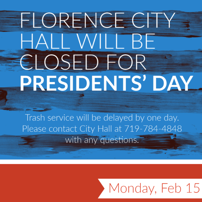City Hall Closed February 15, 2021 for Presidents' Day