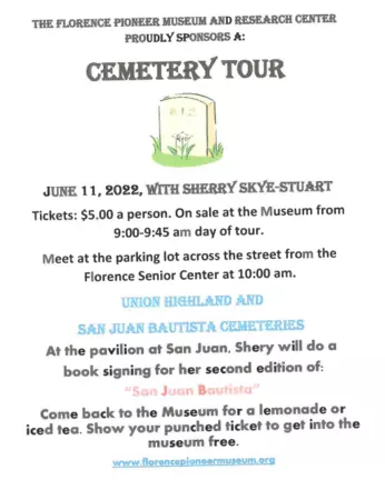 Cemetery Tour Flyer