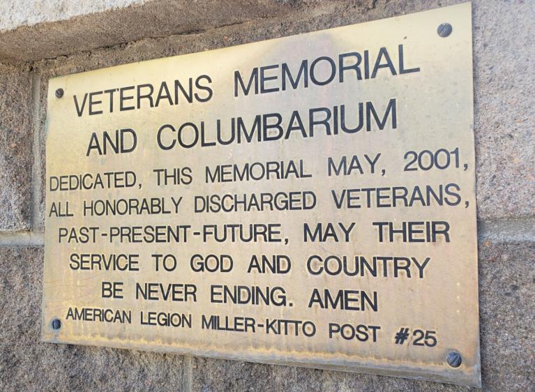 Veteran's Columbarium Plaque
